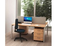 Bench doppio Team Work con game a ponte finitura grigio alluminio p 164 x h 74,5 cm