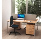 Bench doppio Team Work con game a ponte finitura grigio alluminio p 164 x h 74,5 cm