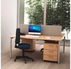 Bench doppio Team Work con game a ponte finitura grigio alluminio p 164 x h 74,5 cm