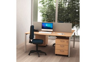 Bench doppio Team Work con game a ponte finitura grigio alluminio p 164 x h 74,5 cm