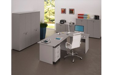 Scrivania con gambe pannello Lione l 140 x p 80 x h 72 cm