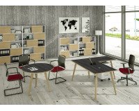 Woody desk, 80 x 74.4 cm high, with 4 solid oak wood legs