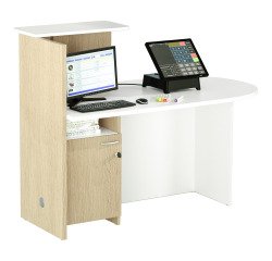 Bancone accoglienza compatto posizionamento a destra o sinistra l 142,5 x 83 x 117 cm