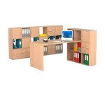 Postazione di lavoro Home Office Cube completa di scrivania e libreria da 6 oppure 9 caselle