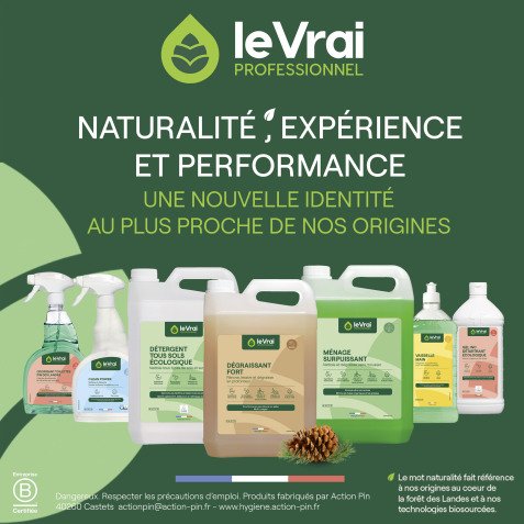 Détergent désinfectant odorisant Le Vrai Bactopin Plus Concentré – Carton de 250 doses