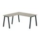 Corner desk Ecla L 160 x D 160 cm grey oak with metallic undercarriage