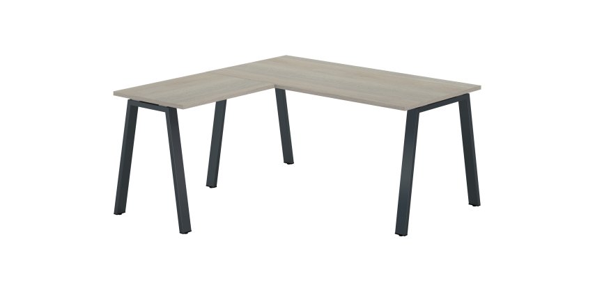 Corner desk Ecla L 160 x W 160 cm metal frame