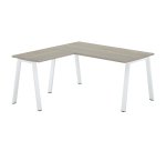 Hoekbureau Ecla L 160 x D 160 cm grijze eik met metalen onderstel
