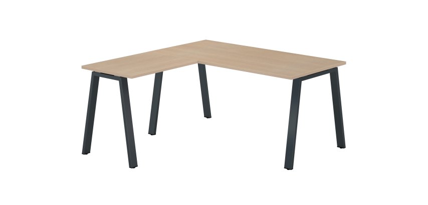 Bureau d'angle Ecla L 160 x P 160 cm piètement métal