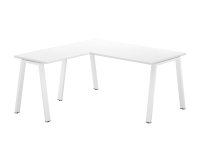 Hoekbureau Ecla L 160 x D 160 cm wit met metalen onderstel