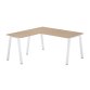 Bureau d'angle chêne clair avec retour simple L 160 x P 160 piètement métal - Arch