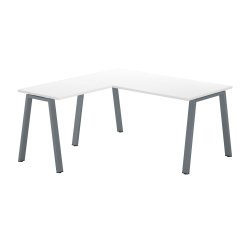 Hoekbureau Ecla L 160 x D 160 cm wit met metalen onderstel