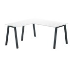 Eckbüro Ecla L 160 x T 160 cm weiß mit Metallfuß