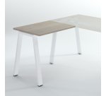 Retour bureau chêne clair 80 x 60 cm, piétement métal – Arch