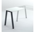 Retour bureau blanc 80 x 60 cm, piétement métal – Arch