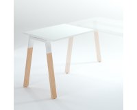 Allungo scrivania gambe bianche e rovere chiaro 80x60 cm