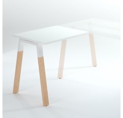 Allungo scrivania gambe bianche e rovere chiaro 80x60 cm