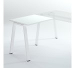 Retour bureau blanc 80 x 60 cm, piétement métal – Arch
