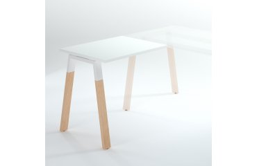 Allungo scrivania direzionale gambe bianche e rovere chiaro 60x100 cm