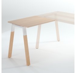 Allungo scrivania gambe bianche e rovere chiaro 80x60 cm