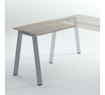 Retour pour bureau manager Ecla de profondeur 100 cm piètement métal