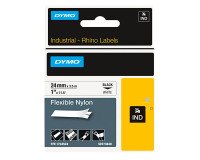 Cinta nylon Dymo Rhino 24 mm 1734524 blanco escritura negra
