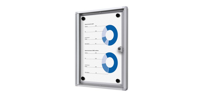 Vitrine d'affichage intérieur fond acier laqué - 1 feuille
