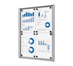 Vitrine d'affichage intérieur fond acier laqué - 4 feuilles