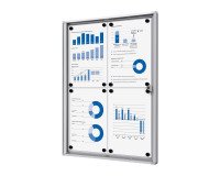 Vitrine d'affichage intérieur fond acier laqué - 4 feuilles