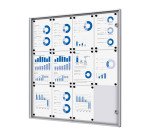 Vitrine d'affichage intérieur fond acier laqué - 12 feuilles