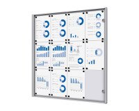 Vitrine d'affichage intérieur fond acier laqué