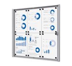 Vitrine d'affichage intérieur fond acier laqué - 6 feuilles