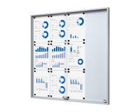 Vitrine d'affichage intérieur fond acier laqué - 12 feuilles