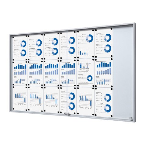 Vitrine d'affichage intérieur Slim avec porte coulissante aluminium