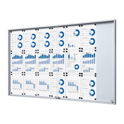 Vitrine d'affichage intérieur Slim avec porte coulissante aluminium