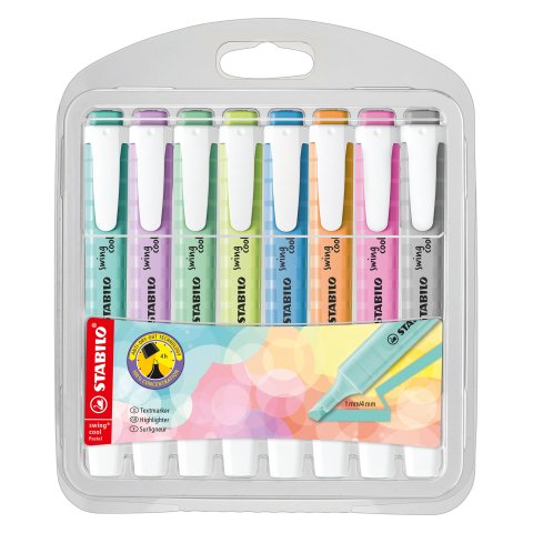 Subrayador fluorescente STABILO Swing Cool colores pastel surtidos - Estuche de 8