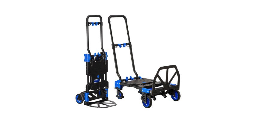 Diable chariot aluminium pliant 2 en 1 - Charge 68 kg