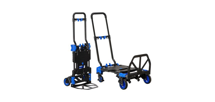 Diable chariot aluminium pliant 2 en 1 - Charge 68 kg