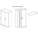 Armoire Métal blanc portes battantes Union H 195 cm