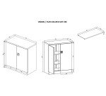 Metallic cabinet with swinging doors Union H 107 cm anthracite/anthracite doors