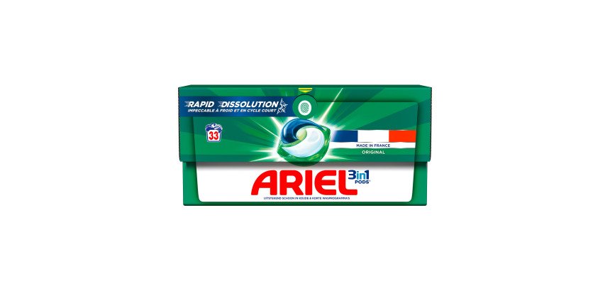 Lessive Pods Ariel 3 en 1 Original – 33 lavages