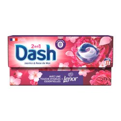 Lessive Dash Pods 2 en 1 fraicheur Jasmin et rose de mai - 33 lavages