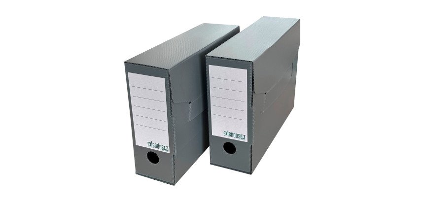 Boîte archives polypropylène Extendos  - Dos 10 cm - Grise