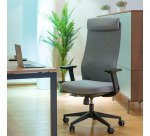 Chaise de bureau LECAR tissu chiné - accoudoirs 3D, appui-tête, réglage profondeur d'assise et soutien lombaire - Mécanisme Synchrone - Pie