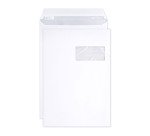 Pochette velin blanc 229 x 324 mm Clairefontaine 90 g avec fenêtre 50 x 100 - Boite de 250