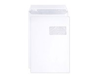 Pochette velin blanc 229 x 324 mm Clairefontaine 90 g avec fenêtre 50 x 100 - Boite de 250