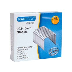 Rapesco nietjes 923/15 mm (type 23), verzinkt, doosje met 1000 nietjes