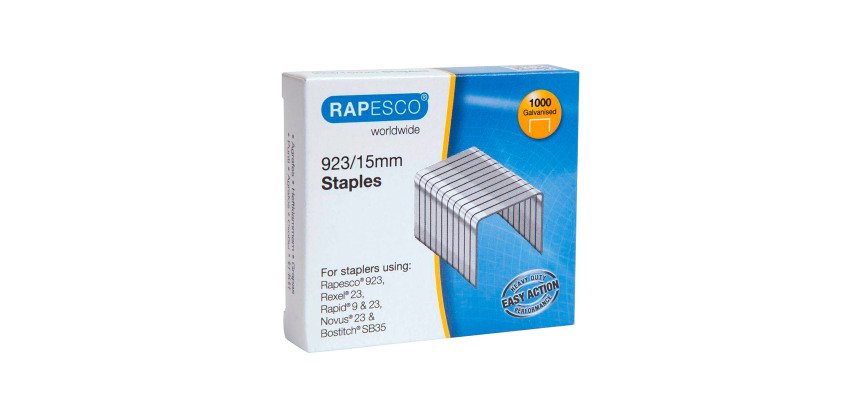 Agrafes Rapesco galvanisées 923/15 - Boîte 1000