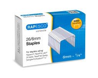 Agrafes Rapesco galvanisées 26/6 - Boîte 5000