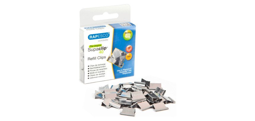 Clips de acero para Supaclip 40 Rapesco - Caja de 50